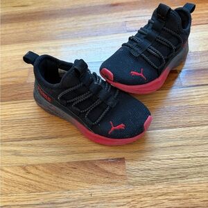 Puma Kids Black and Red Athletic Sneakers